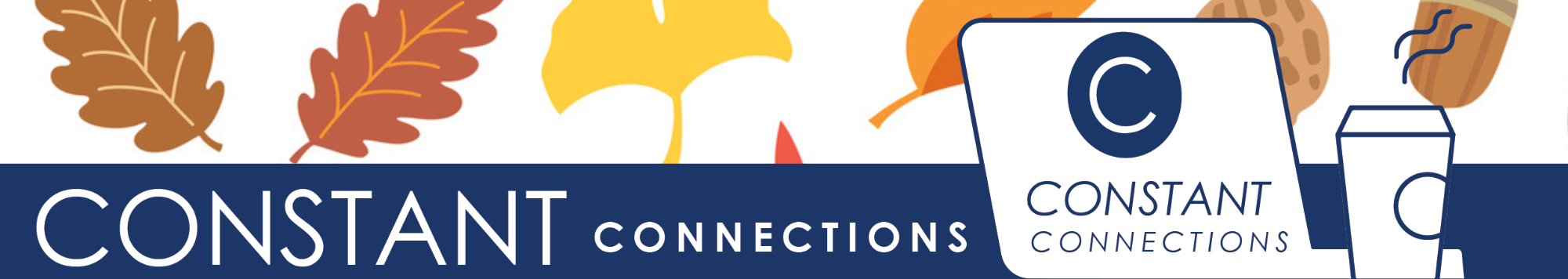 CONSTANT connections banner with leave background