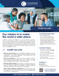 CONSTANT's Health Security Capability Statement