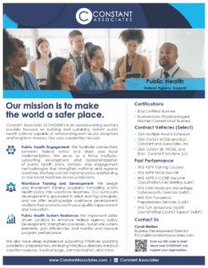 CONSTANT's Public Health Federal capability statement.