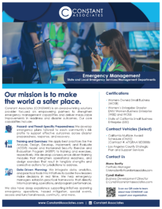 CONSTANT's SLTT Emergency Management capability statement.