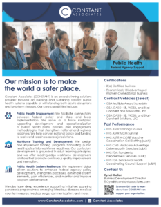 CONSTANT's Federal Public Health Capability Statement.