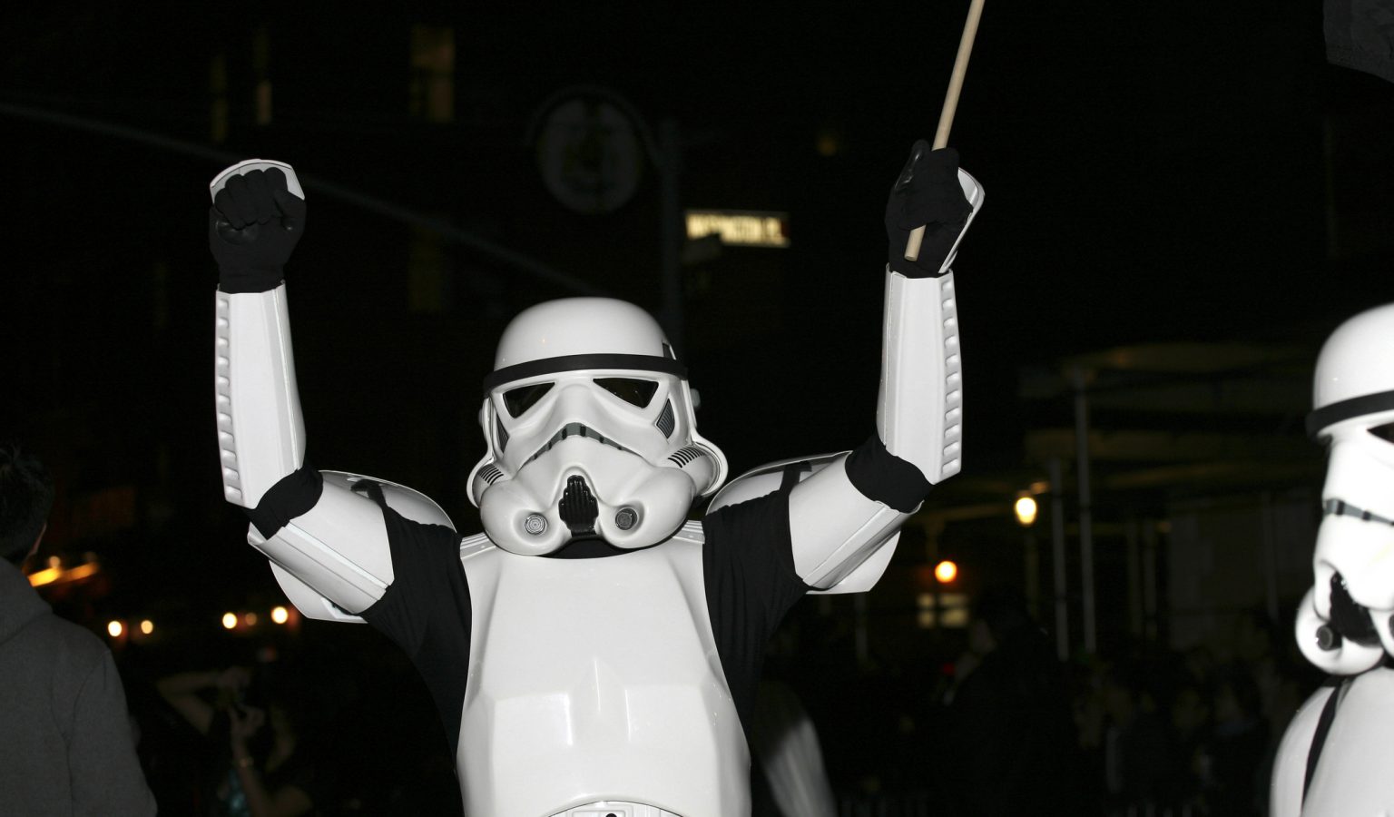 Imperial storm trooper at the annual Halloween Parade in Greenwich Village New York. Photographed October, 31st, 2008 in the USA.